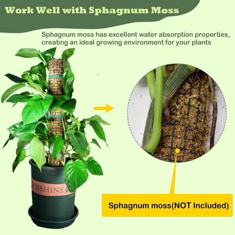 chicarry Moss Pole DIY Kit, 6.6/13.2/26.4ft Metal Moss Pole for Plants Monstera, 2Pcs 8.3in×3.3ft Steel Mesh with Plier, Cable Zip Ties, Sphagnum Moss Pole (6.6ft Wire Mesh with Plier) - Image 4